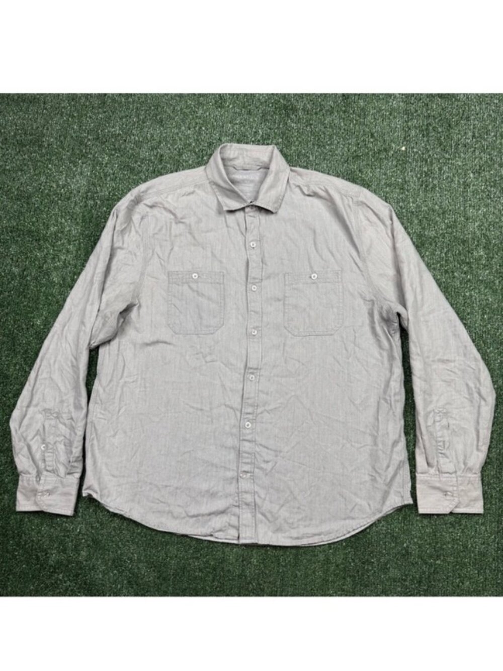 Mack Weldon Button Up Shirt Mens Size XL Gray Long Sleeve Collared